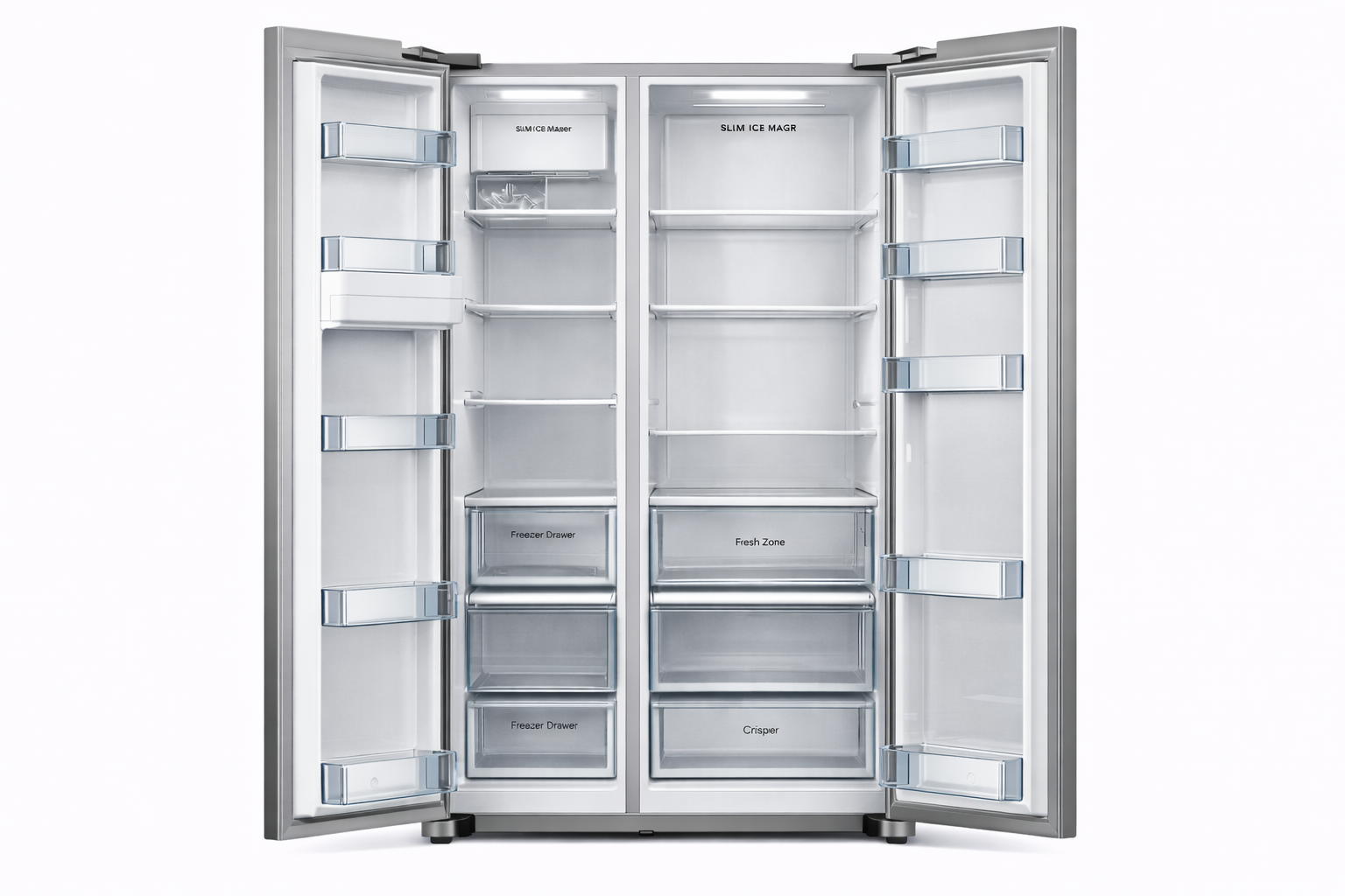 SAMSUNG REFRIGERATOR RS65DG54R3S9FA - 617L SIDE BY SIDE REFRIGERATOR INOX/ GENTLE SILVER