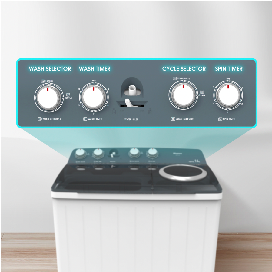 Hisense Washing Machine WSDE163 - Hisense 16kg Twin tub washing machine