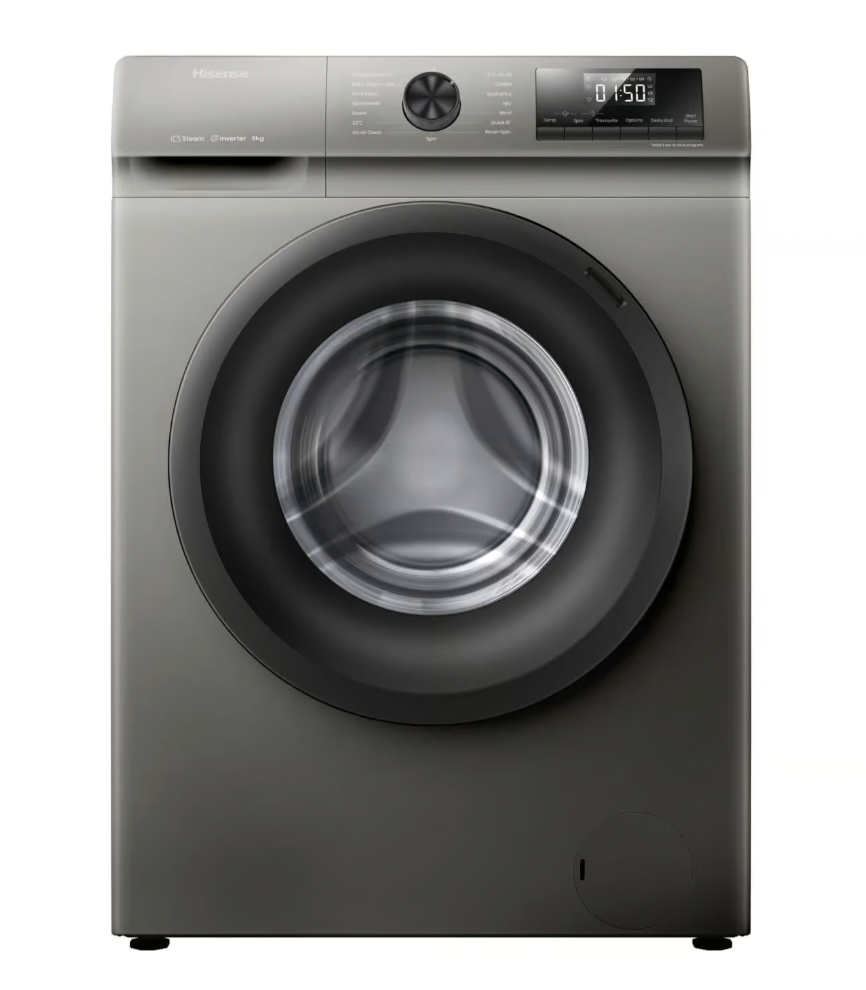 Hisense Washing Machine WFQP8012VMT - 8KG Front Loading  Invertermotor Automatic  Sil