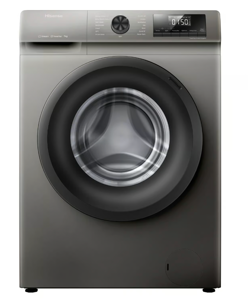 Hisense Washing Machine WFQP9012VMT - 9KG Front Loading  Invertermotor Automatic Silver