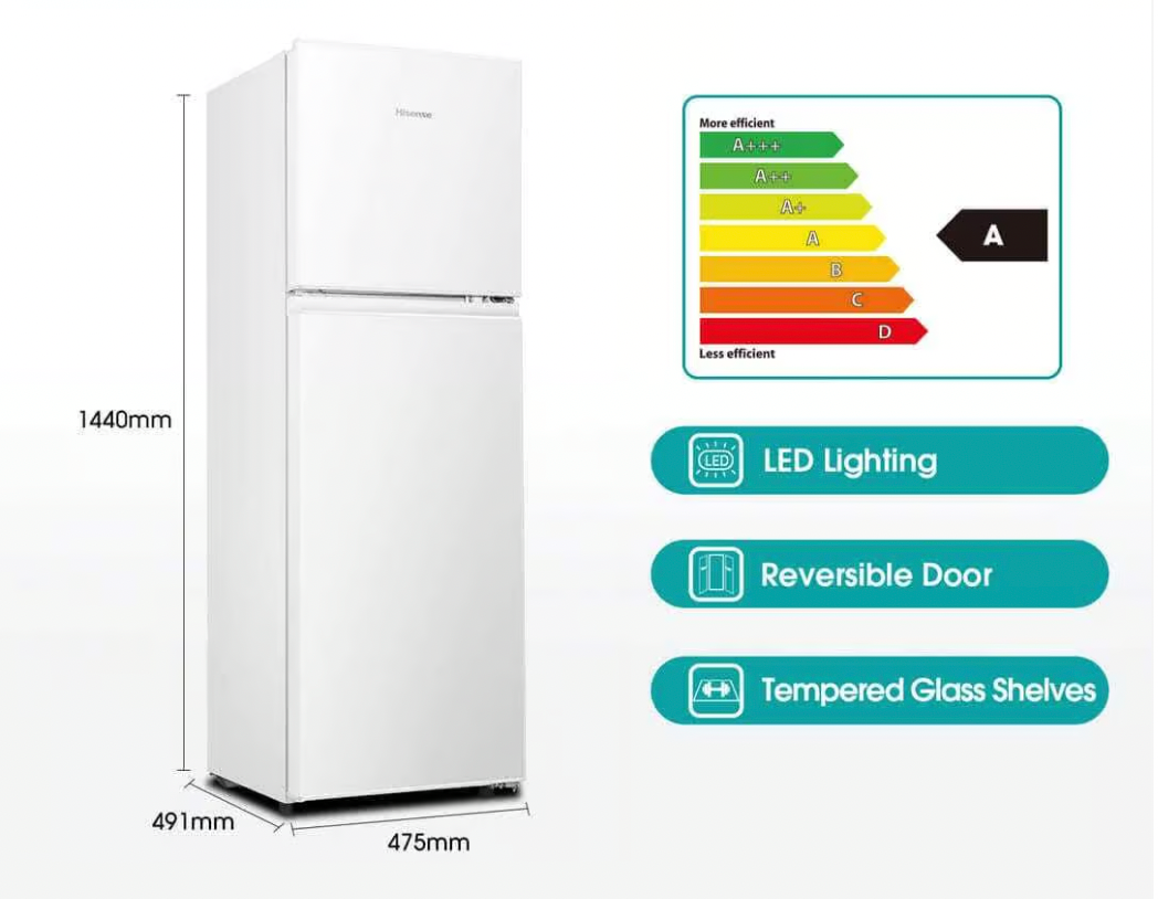 Freezer H225TWH – 161L Titan White Top Freezer