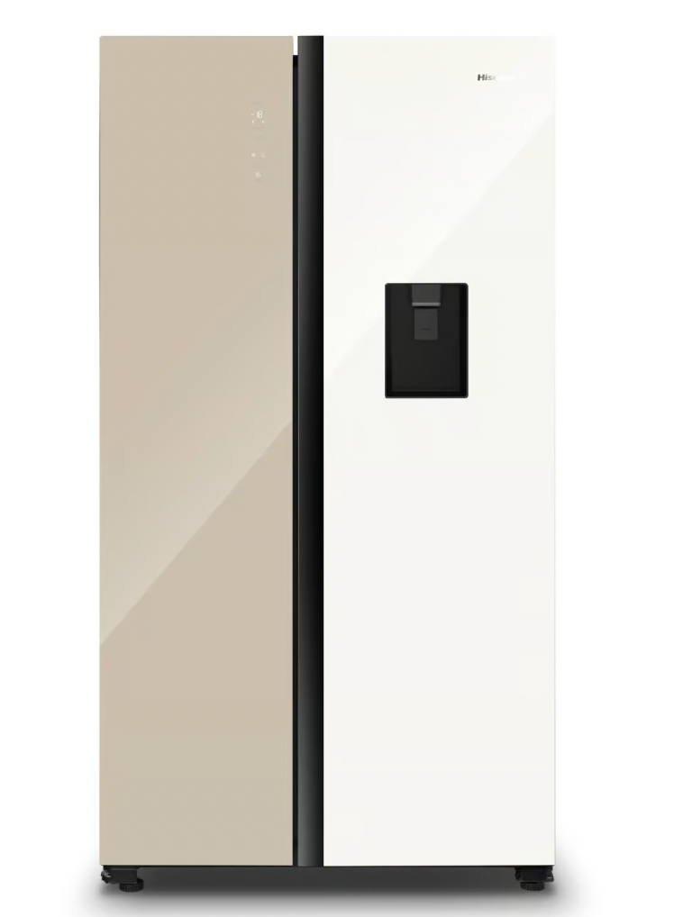Freezer H670SDBL-WD - 514L White and Blue Glass,  Side by side refrigerator