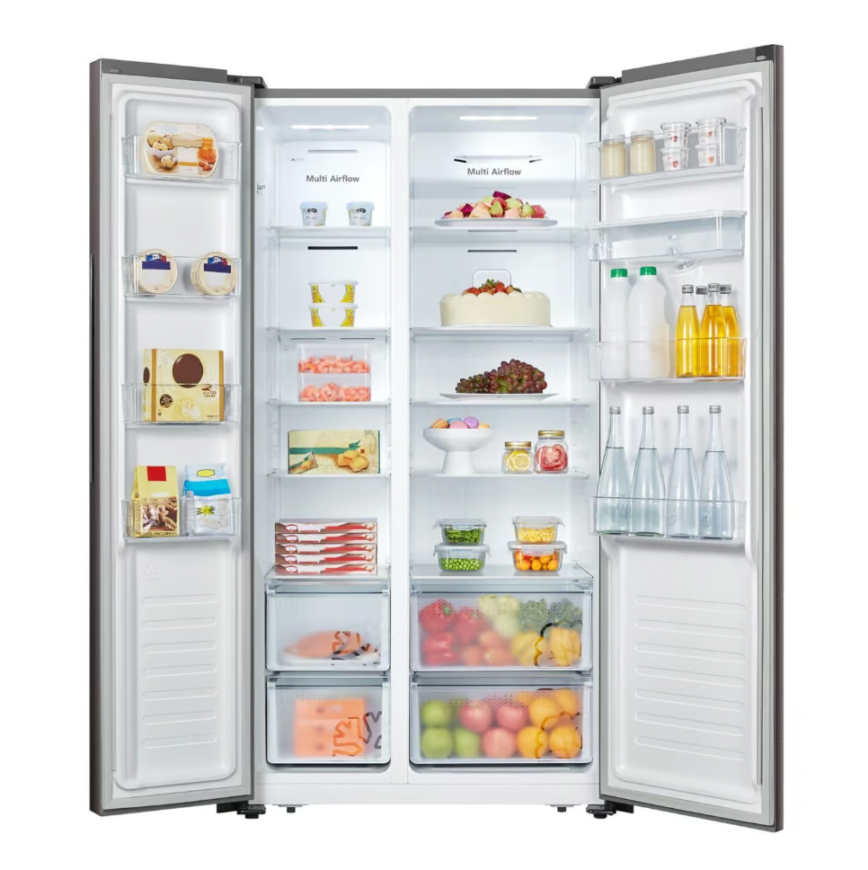 Freezer H670SDBL-WD - 514L White and Blue Glass,  Side by side refrigerator