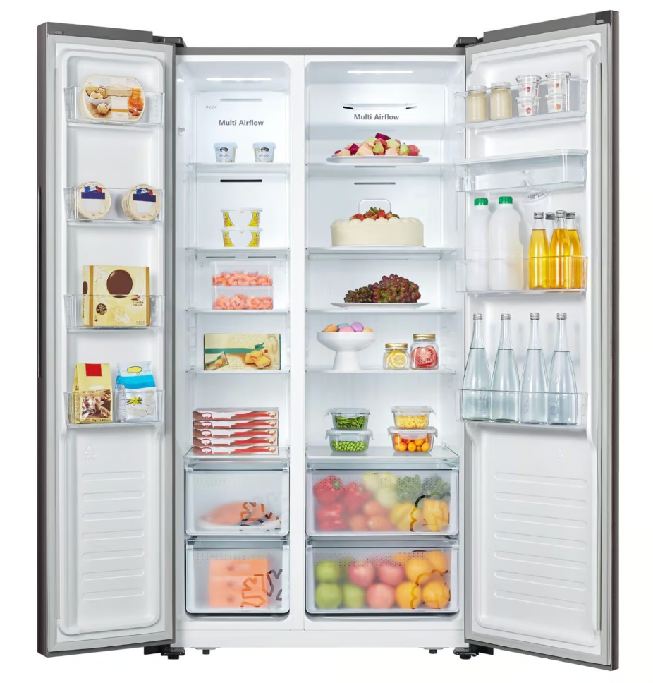Freezer H670SDP-WD - 514L Pink & White Glass,  Side by side refrigerator