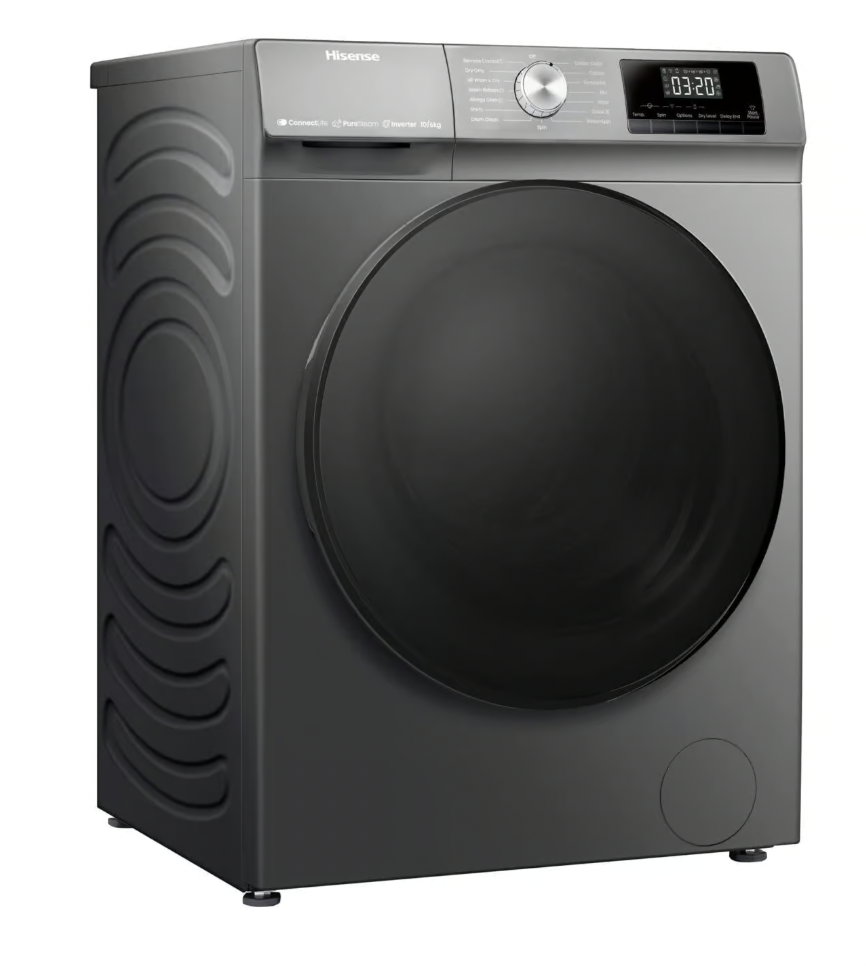 Hisense Washing Machine WD3Q10043BT - 10KG WASHING DRYER(DRYER 6KG)TITANIUM