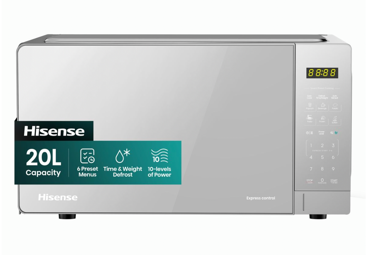 Hisense Microwave & Airfryers H20MOMS15 - 20L microwave oven, digital control, silver