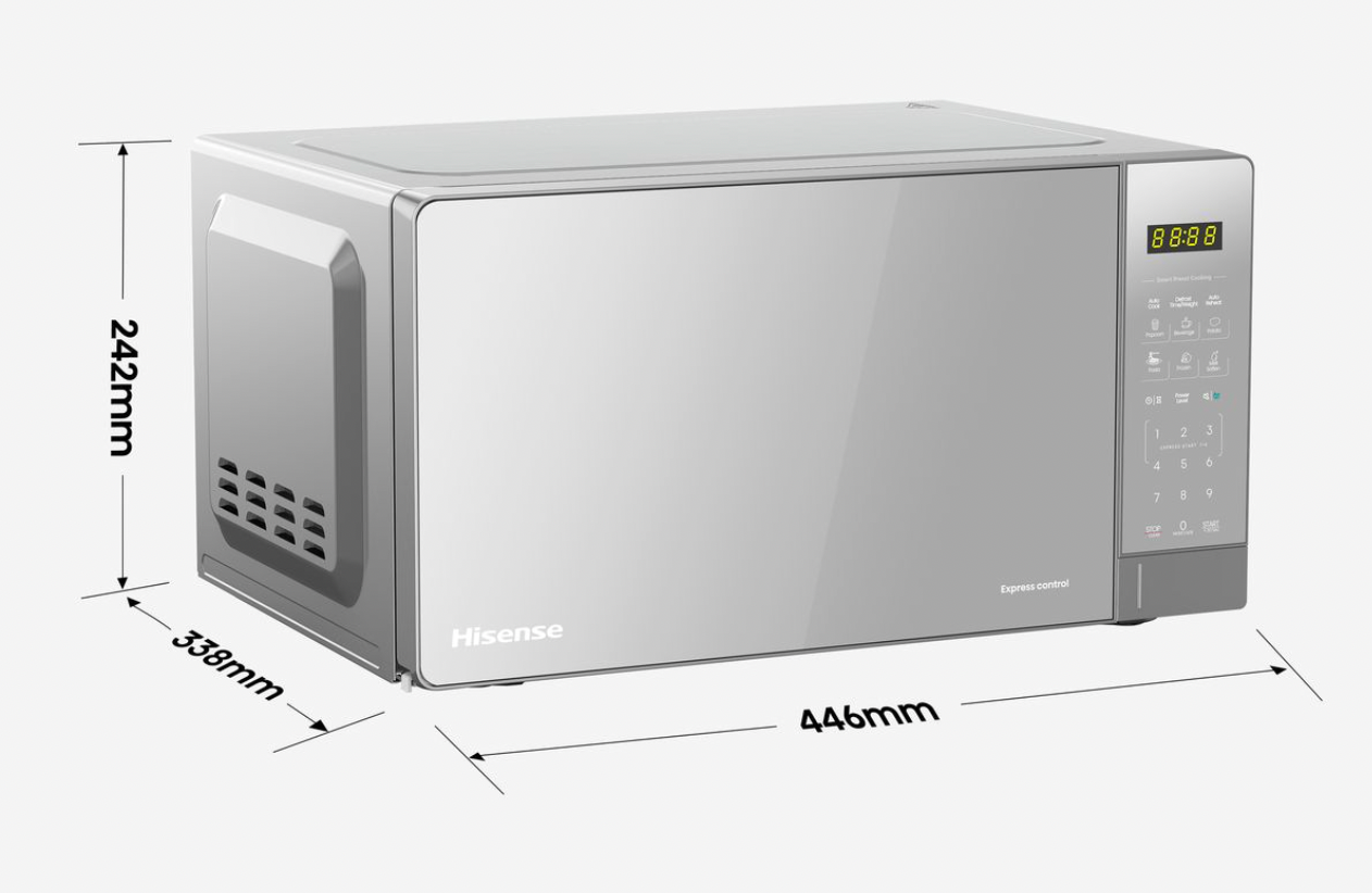 Hisense Microwave & Airfryers H20MOMS15 - 20L microwave oven, digital control, silver